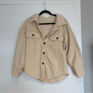 Women's Cream Button-Up Jacket